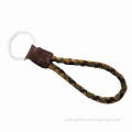 Braided Leather Keychain, Made of Eco-friendly Material, OEM Orders are Accepted